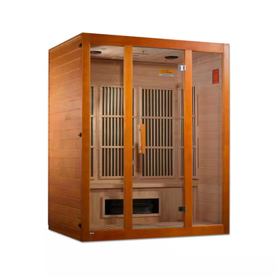 Alpine 3 Person Infrared Sauna – Upgraded with 7 Dual Tech Heaters, Red Light Therapy, Chromotherapy & Sound System