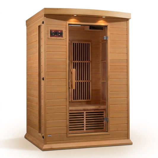 2-Person Low EMF (Under 8MG) FAR Infrared Sauna (Canadian Hemlock) — Studio Shot