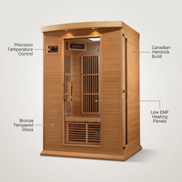 2-Person Low EMF (Under 8MG) FAR Infrared Sauna (Canadian Hemlock) — infographic