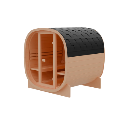 4-person Brown Square Outdoor Sauna HELIUS