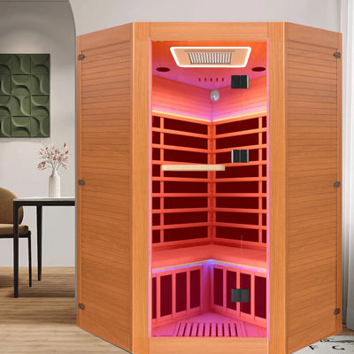 2–3 Person Infrared Sauna – 2180W Home Spa with LED Lights, Red Light & Bluetooth