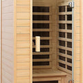 1 Person Far Infrared Sauna – Canadian Hemlock Wood, 1290W Low EMF Home Sauna with Bluetooth Speakers & Reading Lamp