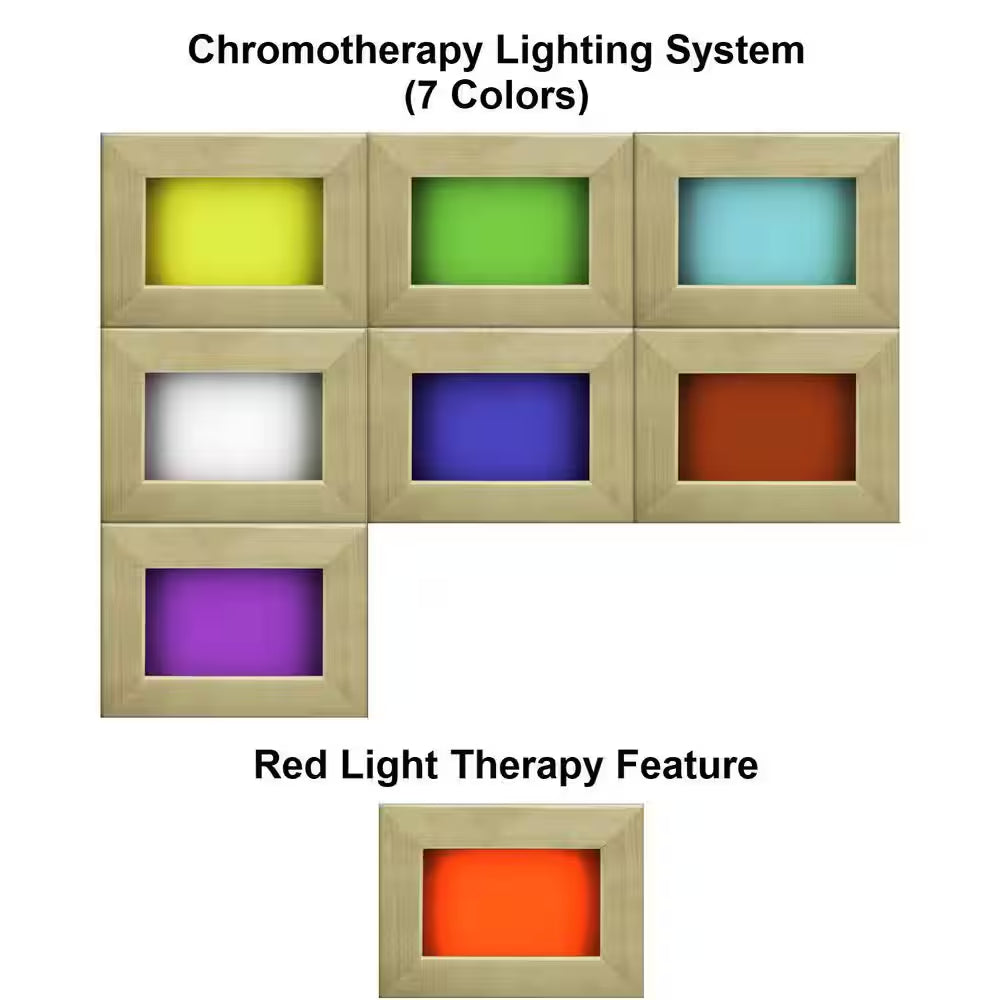 Alpine 3 Person Infrared Sauna – Upgraded with 7 Dual Tech Heaters, Red Light Therapy, Chromotherapy & Sound System