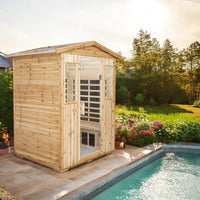 Lomant 4-Person Far Infrared Outdoor Sauna Room – Home Spa Sauna Cabin