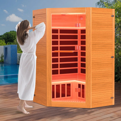 2–3 Person Infrared Sauna – 2180W Home Spa with LED Lights, Red Light & Bluetooth
