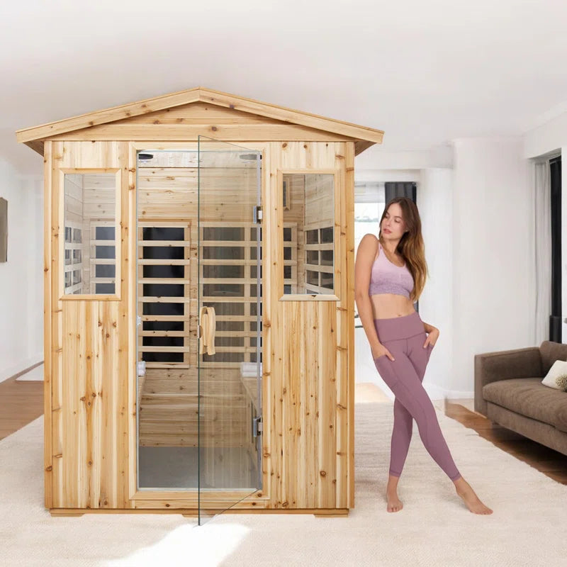 Lomant 4-Person Far Infrared Outdoor Sauna Room – Home Spa Sauna Cabin