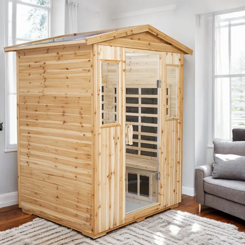 Lomant 4-Person Far Infrared Outdoor Sauna Room – Home Spa Sauna Cabin