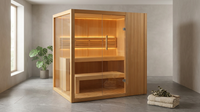 Canadian Hemlock Indoor Wet/Dry 4-Person Electric Sauna with LED Lights and 4.5Kw ETL Certified Heater — Lifestyle