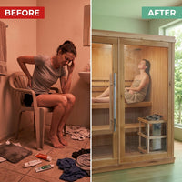 Charleston 4-Person Indoor Traditional Sauna Double Bench — Before & After