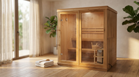 Charleston 4-Person Indoor Traditional Sauna Double Bench — Lifestyle