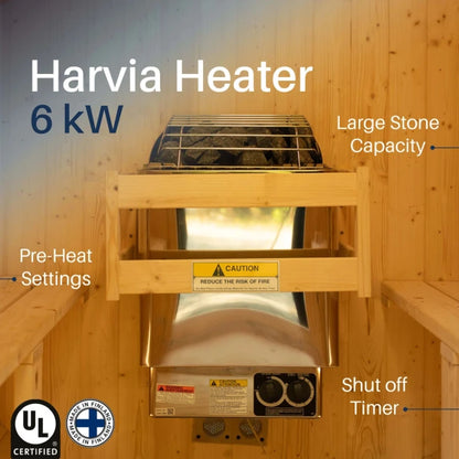 Arnica Rustic Cedar Square Sauna – 6 Person