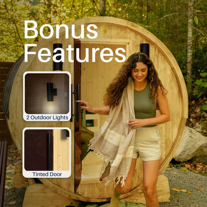 Anémona White Finland Pine Barrel Sauna - 3-4 Person