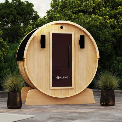 Anémona White Finland Pine Barrel Sauna - 3-4 Person
