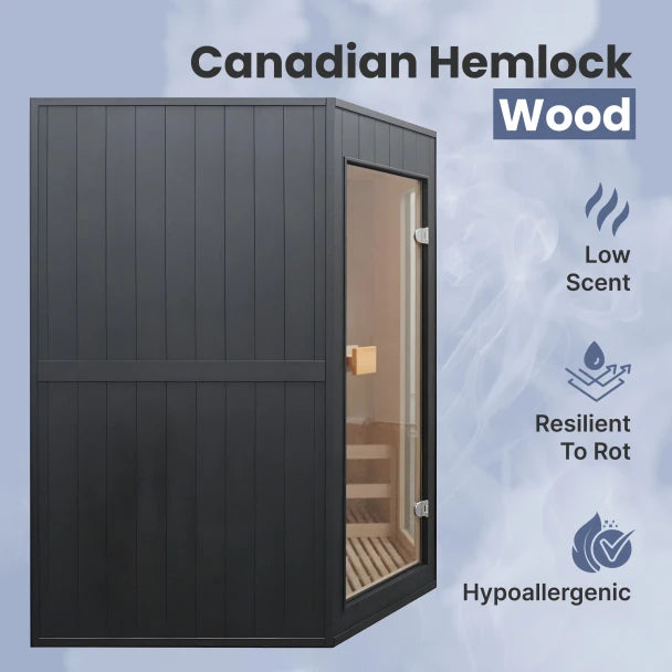 Viola Canadian Hemlock Traditional Indoor Sauna - 3-4 Person