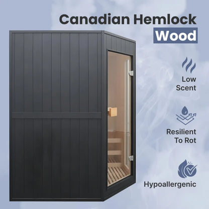 Viola Canadian Hemlock Traditional Indoor Sauna - 3-4 Person
