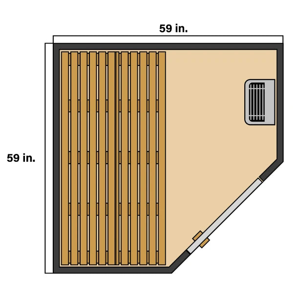 Viola Canadian Hemlock Traditional Indoor Sauna - 3-4 Person
