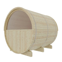 Vassa 6-Person Outdoor Finnish Barrel Sauna, Northern European Spruce, 8KW Spirit WiFi Heater