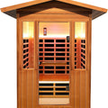 2 Person Outdoor Sauna Infrared Saunas Dry Sauna Room 120V Red Cedar and Canadian Hemlock Wood Wooden Sauna Spa 1800W APP Control 7 Color Light 48.8 * 37 * 87.4Inch