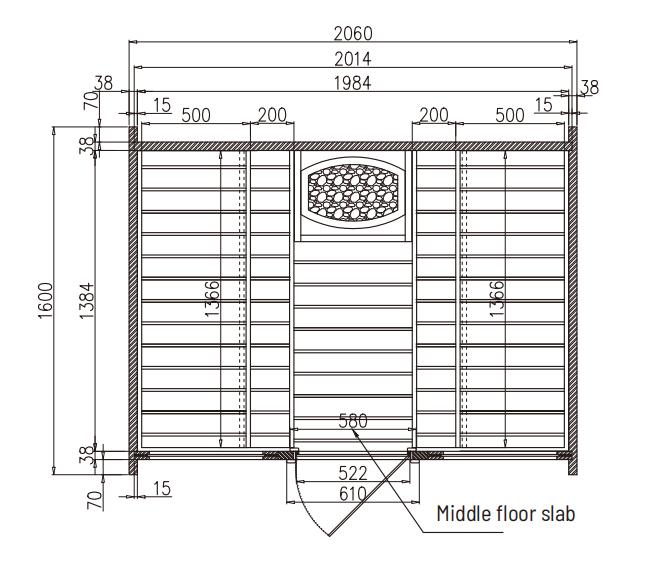 4-person sauna | 4-person Brown Square Outdoor Sauna