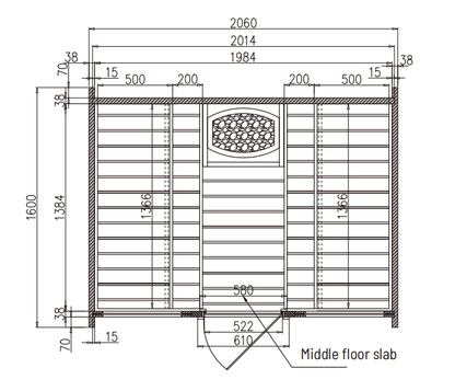4-person sauna | 4-person Brown Square Outdoor Sauna