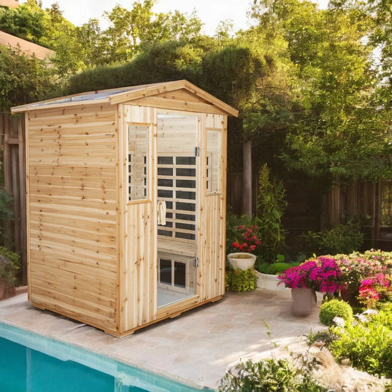 Lomant 4-Person Far Infrared Outdoor Sauna Room – Home Spa Sauna Cabin