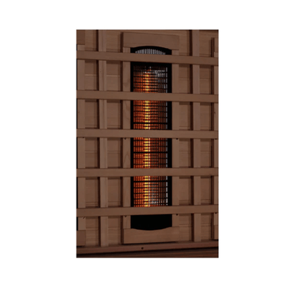 Golden Designs 3-Person Full Spectrum PureTech™ Near Zero EMF FAR Infrared Sauna with Himalayan Salt Bar & Canadian Hemlock