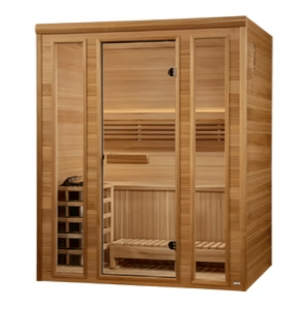 Golden Designs "Andermatt" 3-Person Traditional Steam Sauna – Pacific Premium Clear Cedar