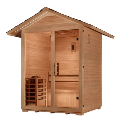 Golden Designs "Arlberg" 3 Person Traditional Outdoor Sauna - Canadian Hemlock