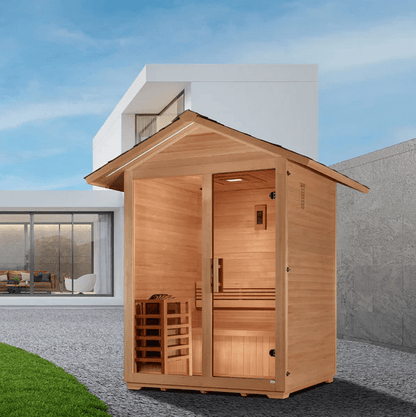 Golden Designs "Arlberg" 3 Person Traditional Outdoor Sauna - Canadian Hemlock