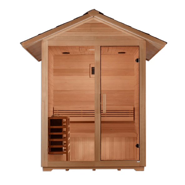 Golden Designs "Arlberg" 3 Person Traditional Outdoor Sauna - Canadian Hemlock