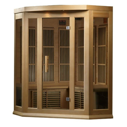Maxxus 3-Person Corner FAR Infrared Sauna Carbon Low EMF with Canadian Hemlock