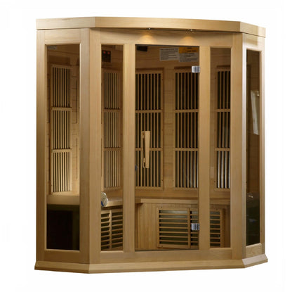 Maxxus 3-Person Corner FAR Infrared Sauna Carbon Low EMF with Canadian Hemlock
