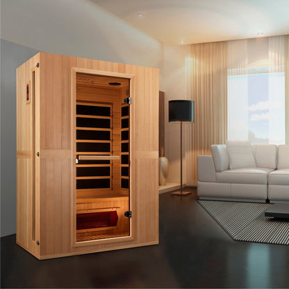 Maxxus "Serenity" Dual Tech 2-Person Low EMF FAR Infrared Sauna with Canadian Hemlock