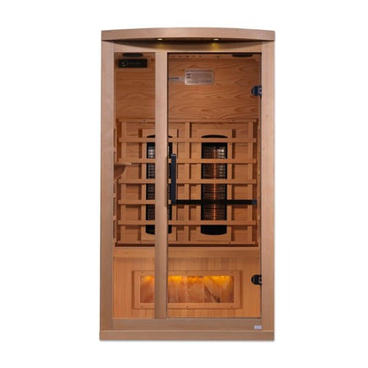 Golden Designs "Reserve Edition" 1-2 Person Full Spectrum PureTech™ Near Zero EMF Infrared Sauna with Himalayan Salt Bar