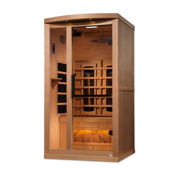 Golden Designs "Reserve Edition" 1-2 Person Full Spectrum PureTech™ Near Zero EMF Infrared Sauna with Himalayan Salt Bar