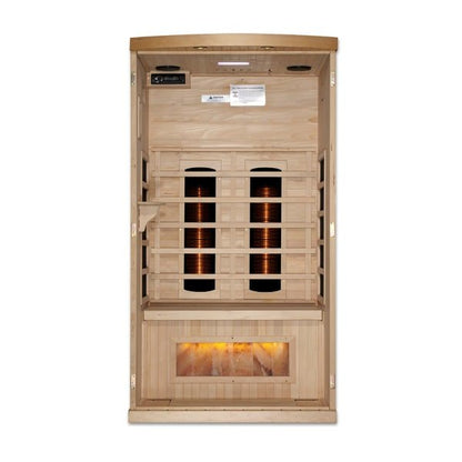 Golden Designs "Reserve Edition" 1-2 Person Full Spectrum PureTech™ Near Zero EMF Infrared Sauna with Himalayan Salt Bar