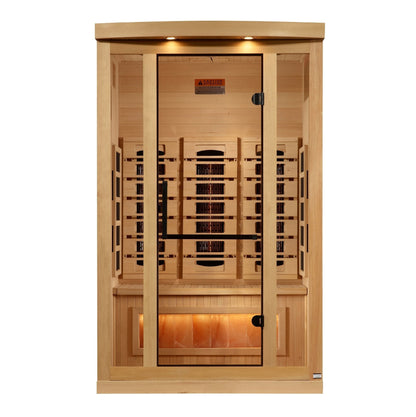 Golden Designs "Reserve Edition" 2-Person Full Spectrum PureTech™ Near Zero EMF Infrared Sauna with Himalayan Salt Bar