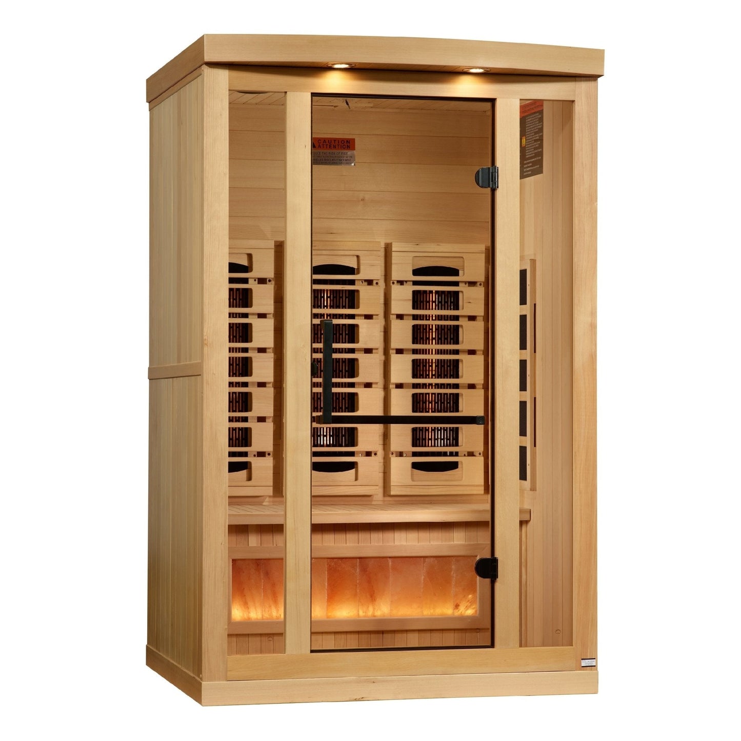 Golden Designs "Reserve Edition" 2-Person Full Spectrum PureTech™ Near Zero EMF Infrared Sauna with Himalayan Salt Bar