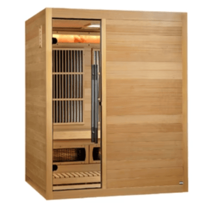 Golden Designs "Soria" 3-Person Full Spectrum Indoor Hybrid Sauna with Harvia Stove