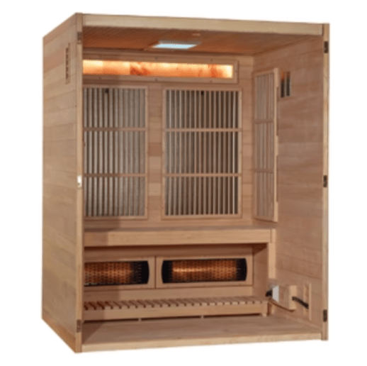 Golden Designs "Soria" 3-Person Full Spectrum Indoor Hybrid Sauna with Harvia Stove