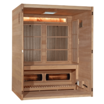 Golden Designs "Soria" 3-Person Full Spectrum Indoor Hybrid Sauna with Harvia Stove