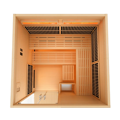 Golden Designs "Toledo" 6-Person Full Spectrum Indoor Hybrid Sauna with Harvia Stove
