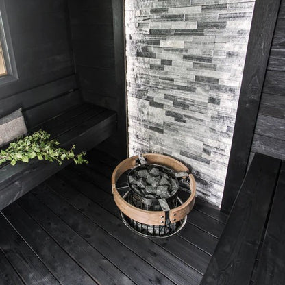 Harvia Cilindro Half Series 9kW Stainless Steel Sauna Heater at 240V 1PH with Built-In Time and Temperature Controls