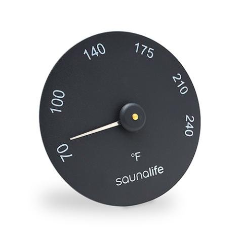 SaunaLife Wooden 1-Gallon Sauna Bucket Set with Wood Ladle and Thermometer-Black