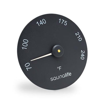 SaunaLife Wooden 1-Gallon Sauna Bucket Set with Wood Ladle and Thermometer-Black